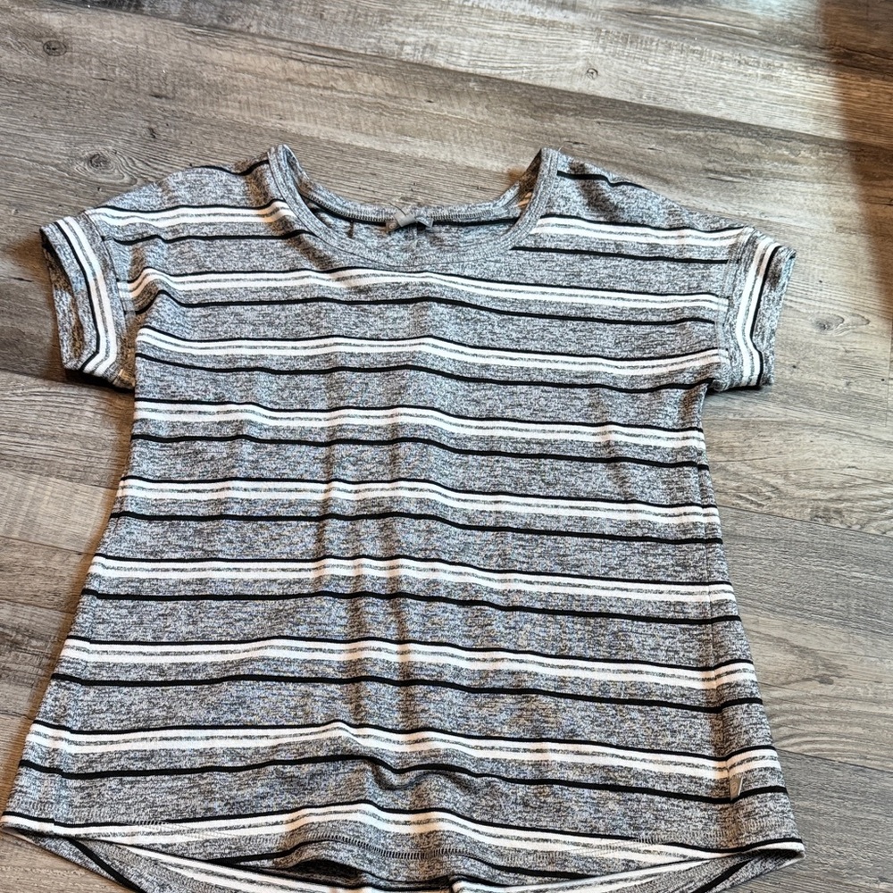 NWT Talbots Striped Short Sleeve Tee in Black and White